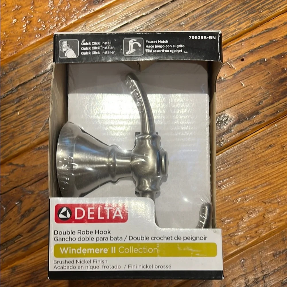 Delta Windemere II Brushed Nickel Double Robe Hook